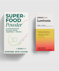 Two boxes of Juice Plus+ products on a light gray background